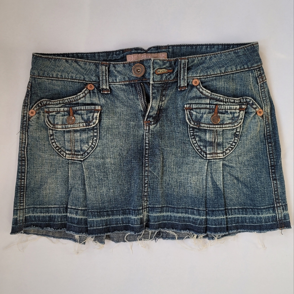 Candie's Distressed Jean Mini Skirt Juniors Size 5